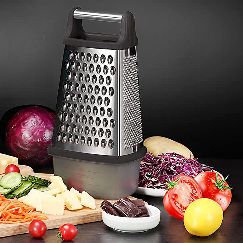 Multipurpose Kitchen 4 In 1 4-Sided Stainless Steel Box Grater Vegetable Zester Grater