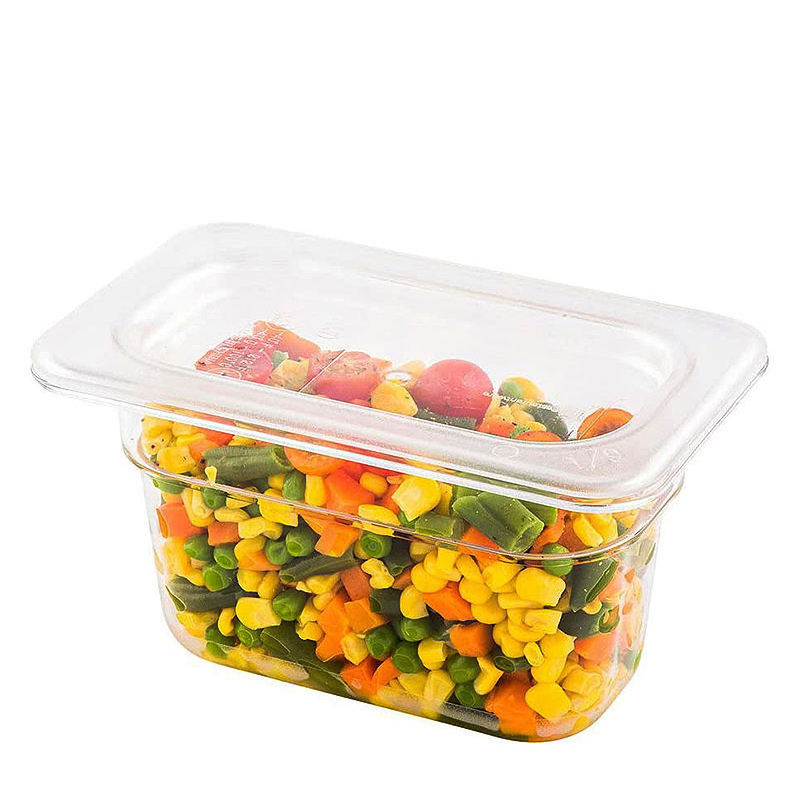 Restaurant Kitchenware catering Clear Plastic Polycarbonate PC Gastronorm Container Food Pan 1/9 GN Pan