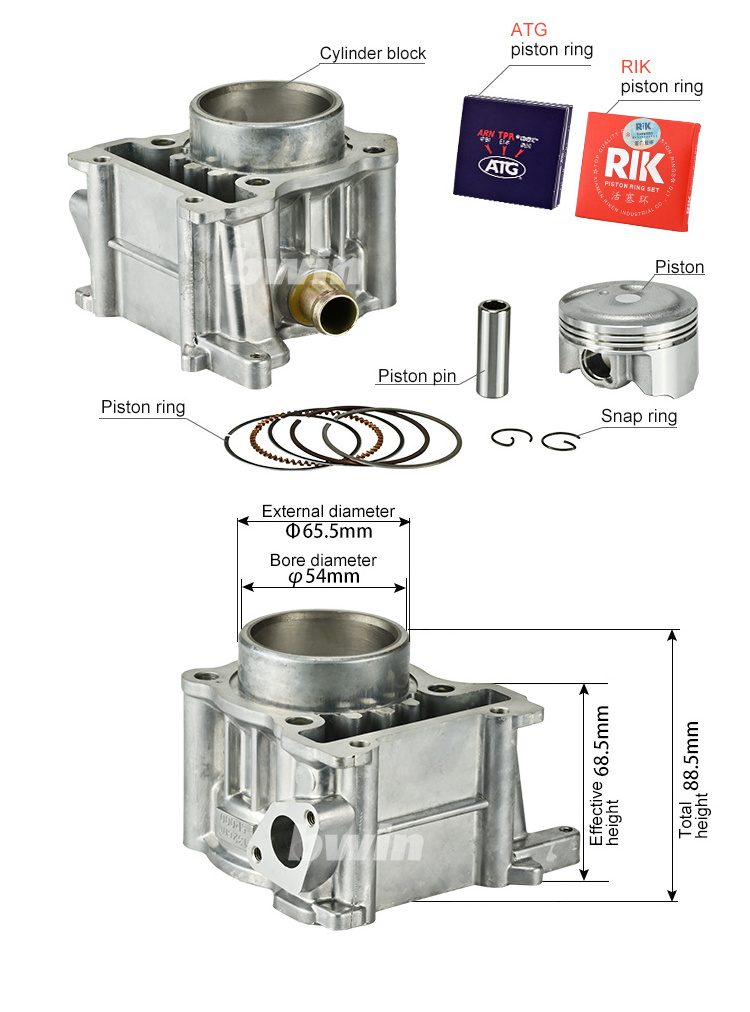 5PO NOUVO LX 54mm 135cc High Quality Motorcycle Assembly Engine Cylinder block piston kits for YAMAHA