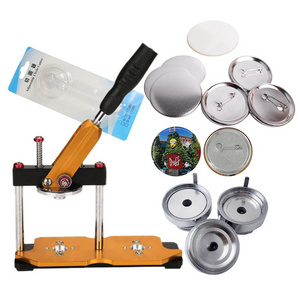 high quality button making machine 75mm(3 ") rotating badge maker metal button press machine free cutter 500pcs pin badge