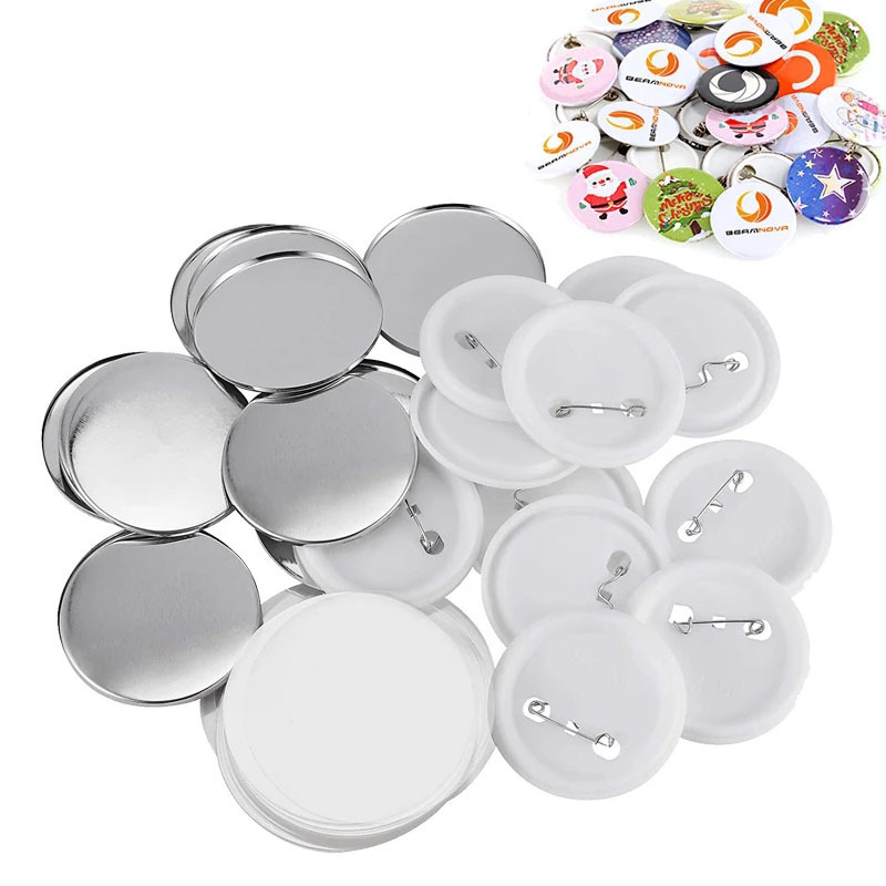 Badge Making Machine + Metal Paper Cutter + 100 Plastic Blank Badge Buttons