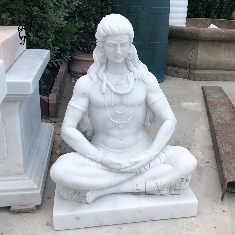 Outdoor Stone Carving Garden Art Indian Religious Life Size White Marble Shirdi Sai Baba Statue Sculpture