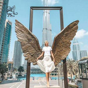 BLVE Outdoor Decoration Display Large Modern Art Copper Garden Metal Statues Abstract Angel Wing Bronze Sculpture