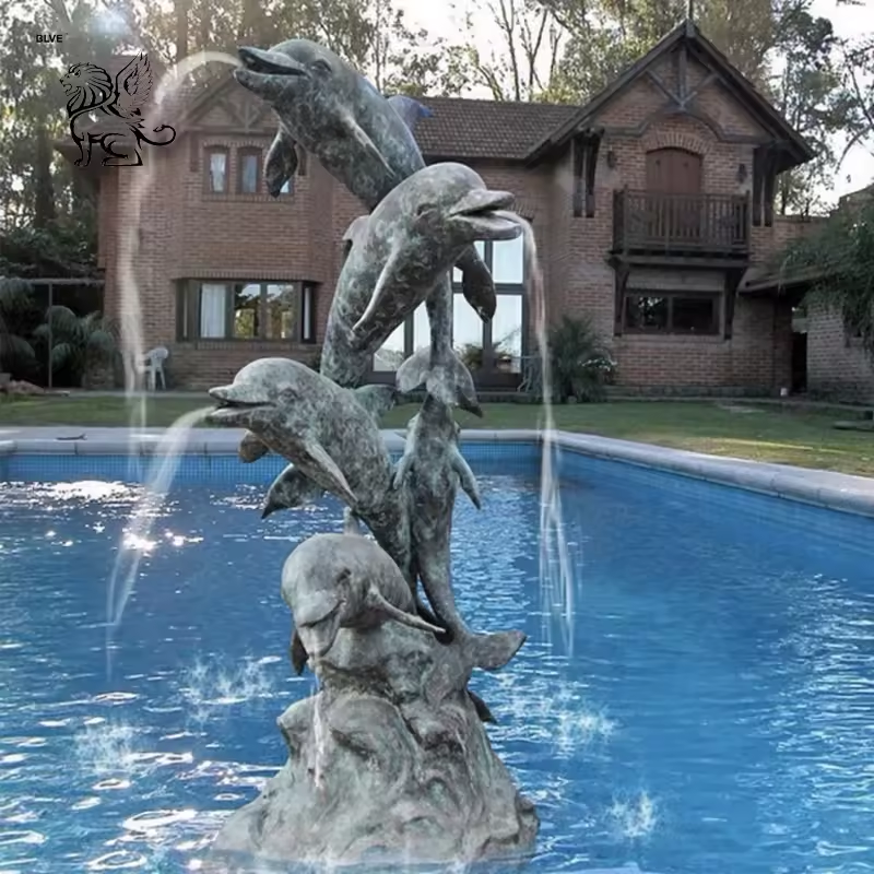 BLVE Customize Outdoor Garden Decorative Large Size Metal Animals Statue Fountains Casting Bronze Elephant Water Fountain