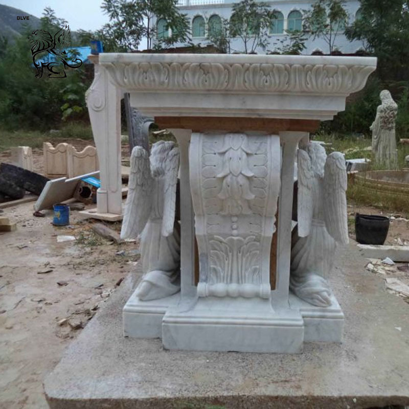 Hot-selling religious western style  church marble altars table with angel statue church decoration altar for sale MSG-518