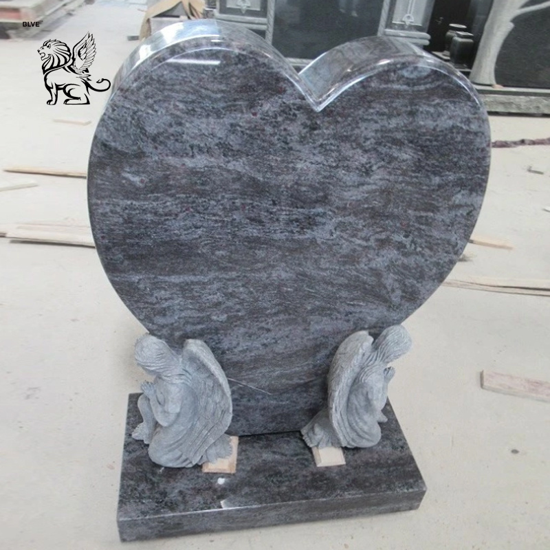 BLVE Chinese Factory Blue Granite Grave Stone Tombstone Natural Stone Cemetery Monuments Wholesale