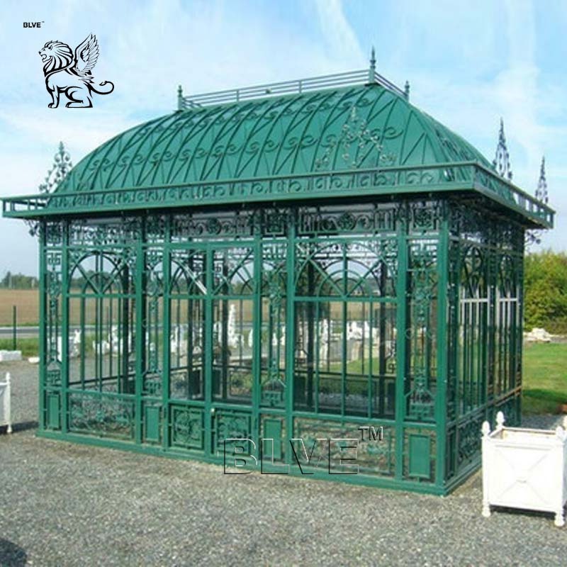 BLVE Large Outdoor Landscape Decoration Garden Iron Casting Pavilion Sunlight Room Gazebo Metal Greenhouse