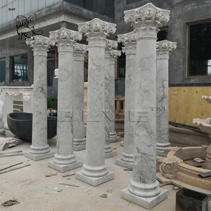 Modern Outdoor Garden Decoration Natural Stone Roman Pillar Carrara Marble Column For Sale