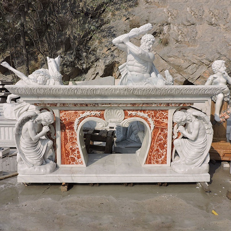 BLVE Custom Size Hand Carved Religious Altar Table Natural Stone Marble Church Altar