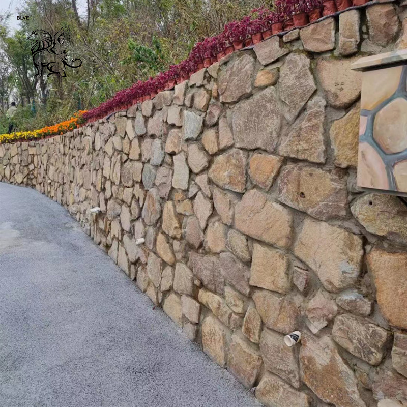 BLVE Outdoor Design Natural Quartzite Dry Stack Culture Stone Wall Cladding Exterior Stone Veneer