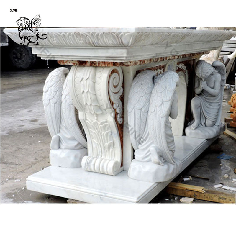 Hot-selling religious western style  church marble altars table with angel statue church decoration altar for sale MSG-518