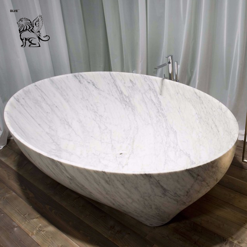 Home Use Freestanding Black Carrara Marble Bathroom Bath Tub Natural Stone Bathtub For Sale