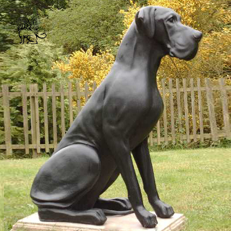 BLVE Modern Art Garden Decoration Denmark Famous Animal Metal Sculpture Life Size Dog Bronze Great Dane Statues