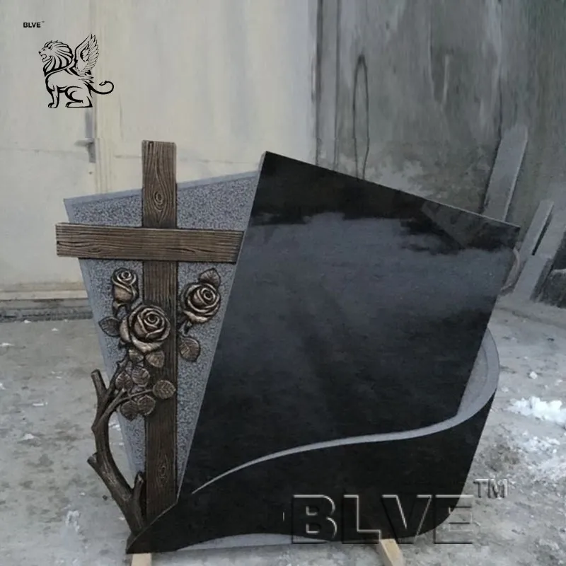 BLVE Custom European Style Modern Design Hand Carved Natural Stone Granite Monument Tombstone