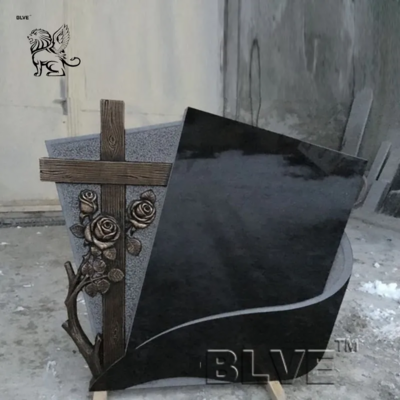 BLVE Custom European Style Modern Design Hand Carved Natural Stone Granite Monument Tombstone