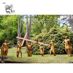 BLVE Custom Outdoor Church Metal Famous Religious Life Size Bronze Christ Jesus Statues Stations Of The Cross Sculpture