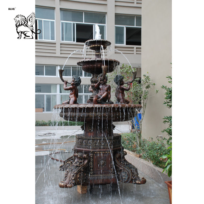 New design large size stone carved casting Outdoor bronze figure statue  water fountain sculptures for park decor  BFG-11