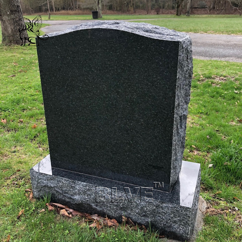 BLVE Modern Design Headstone Black Granite Grave Stone Cemetery Tombstones Monuments Gravestone