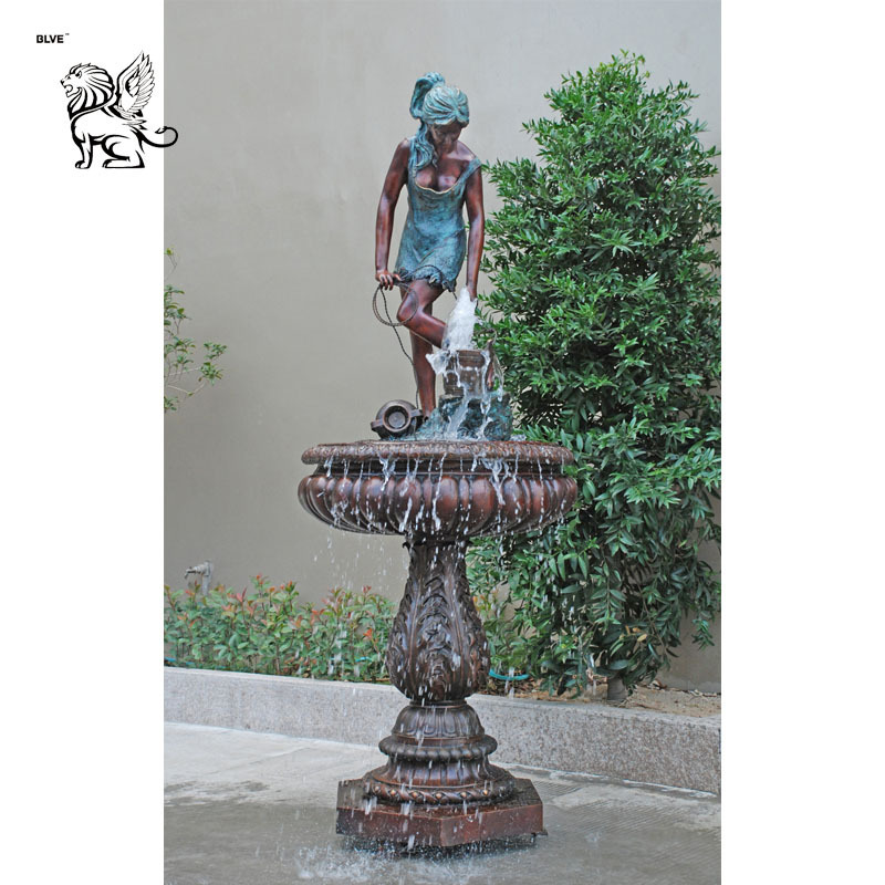 New design large size stone carved casting Outdoor bronze figure statue  water fountain sculptures for park decor  BFG-11