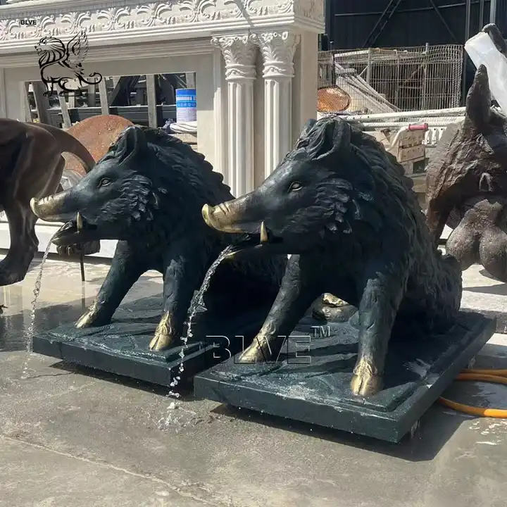 BLVE Customize Outdoor Garden Decorative Large Size Metal Animals Statue Fountains Casting Bronze Elephant Water Fountain