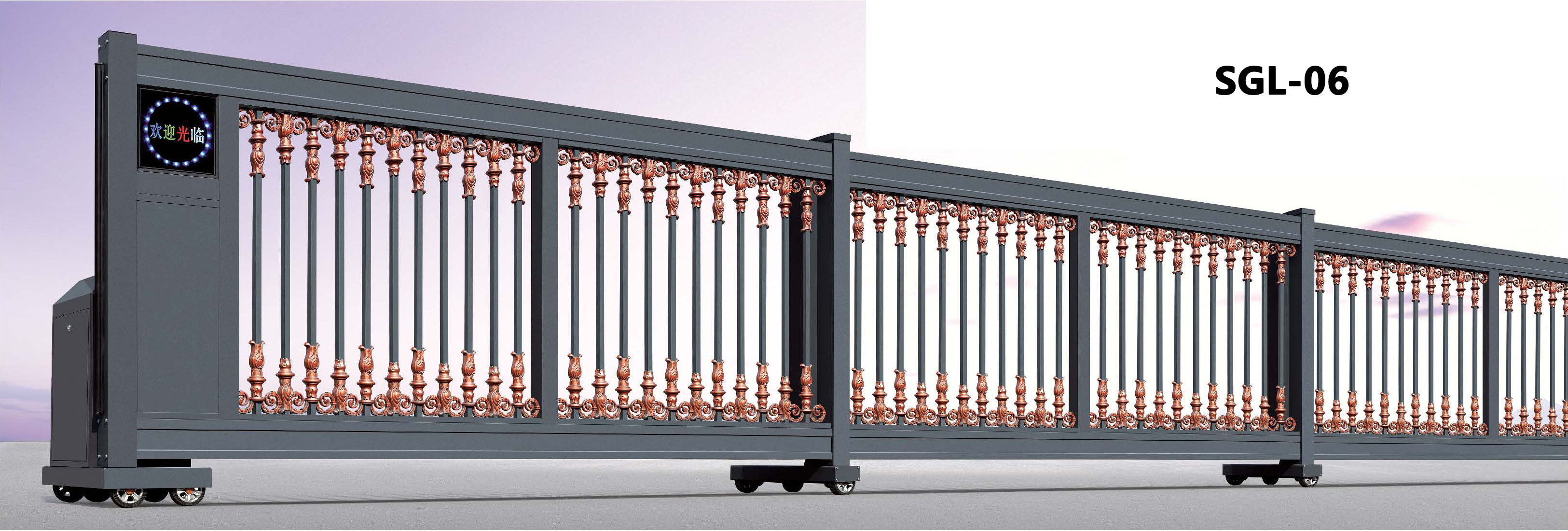 simple steel pipe gate grill design metal railing custom automatic safety gate for home SGL-08