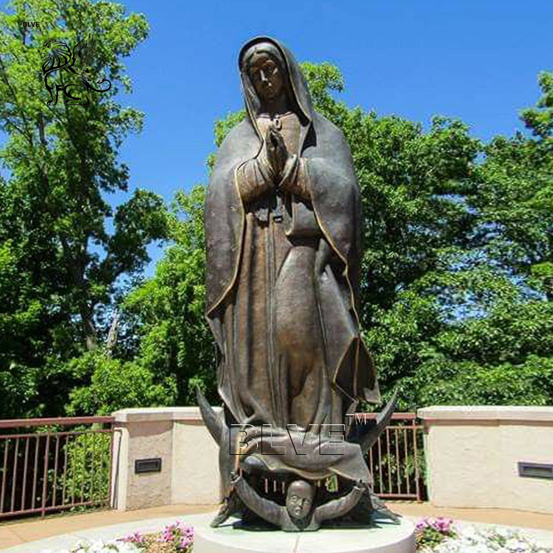 BLVE Custom Large Outdoor Metal Religious Our Lady Virgen De Guadalupe Sculpture Bronze Virgin Mary Statue Wholesale