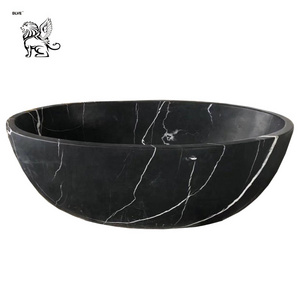 Home Use Freestanding Black Carrara Marble Bathroom Bath Tub Natural Stone Bathtub For Sale