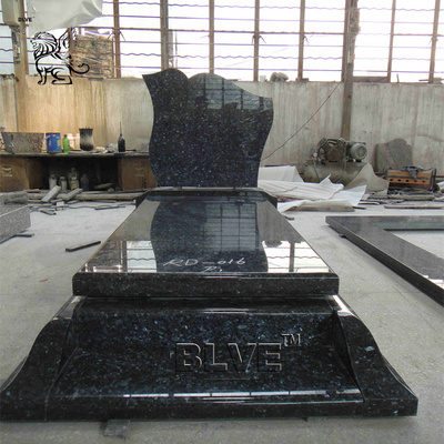 BLVE Modern Design Headstone Black Granite Grave Stone Cemetery Tombstones Monuments Gravestone