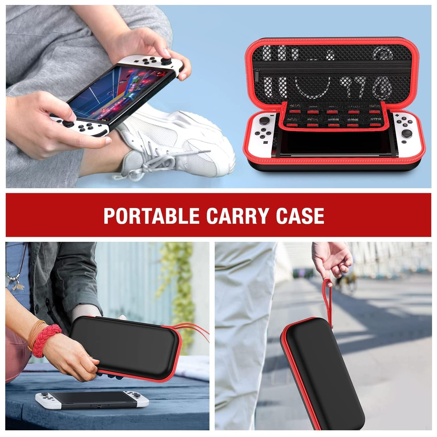 Switch Carrying Case Compatible with Nintendo Switch and New Switch OLED Console