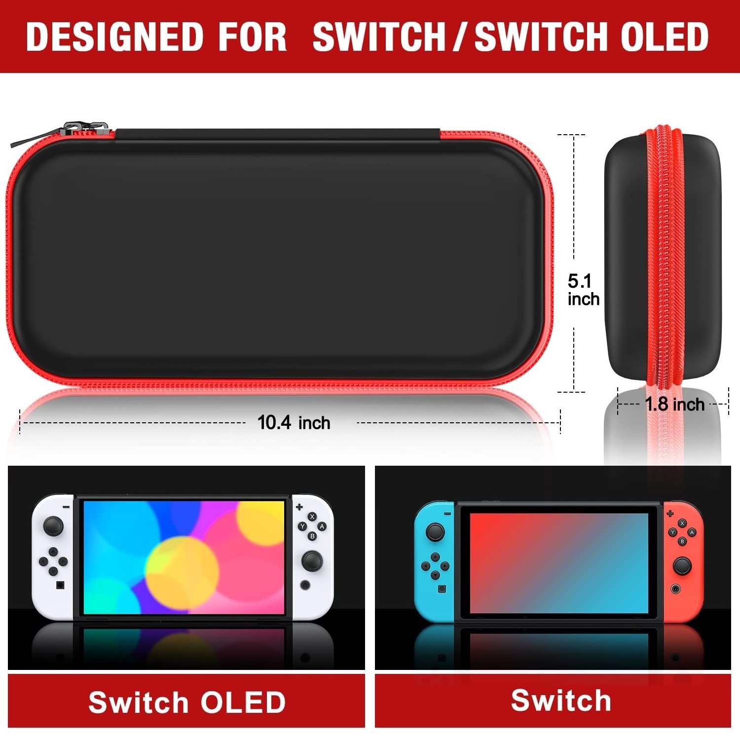 Switch Carrying Case Compatible with Nintendo Switch and New Switch OLED Console