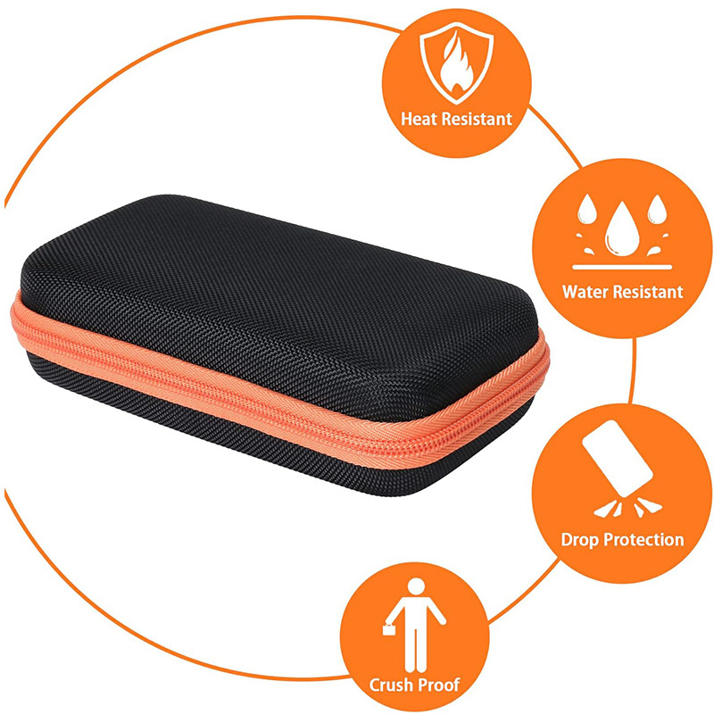 Zipper lock bag Hard Carrying Case Compatible with Solar Power Bank Qi Charger 10,000mAh