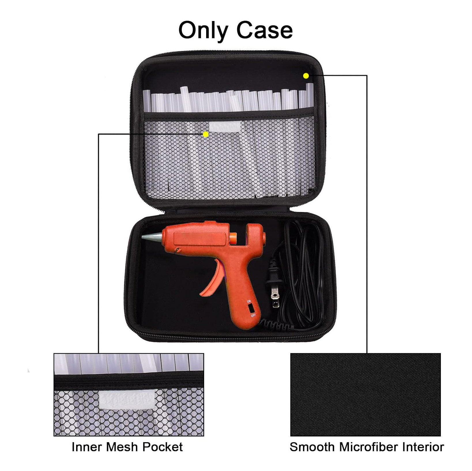 Hot Glue Gun Molding Carrying Packing Zippered Eva Tool Case