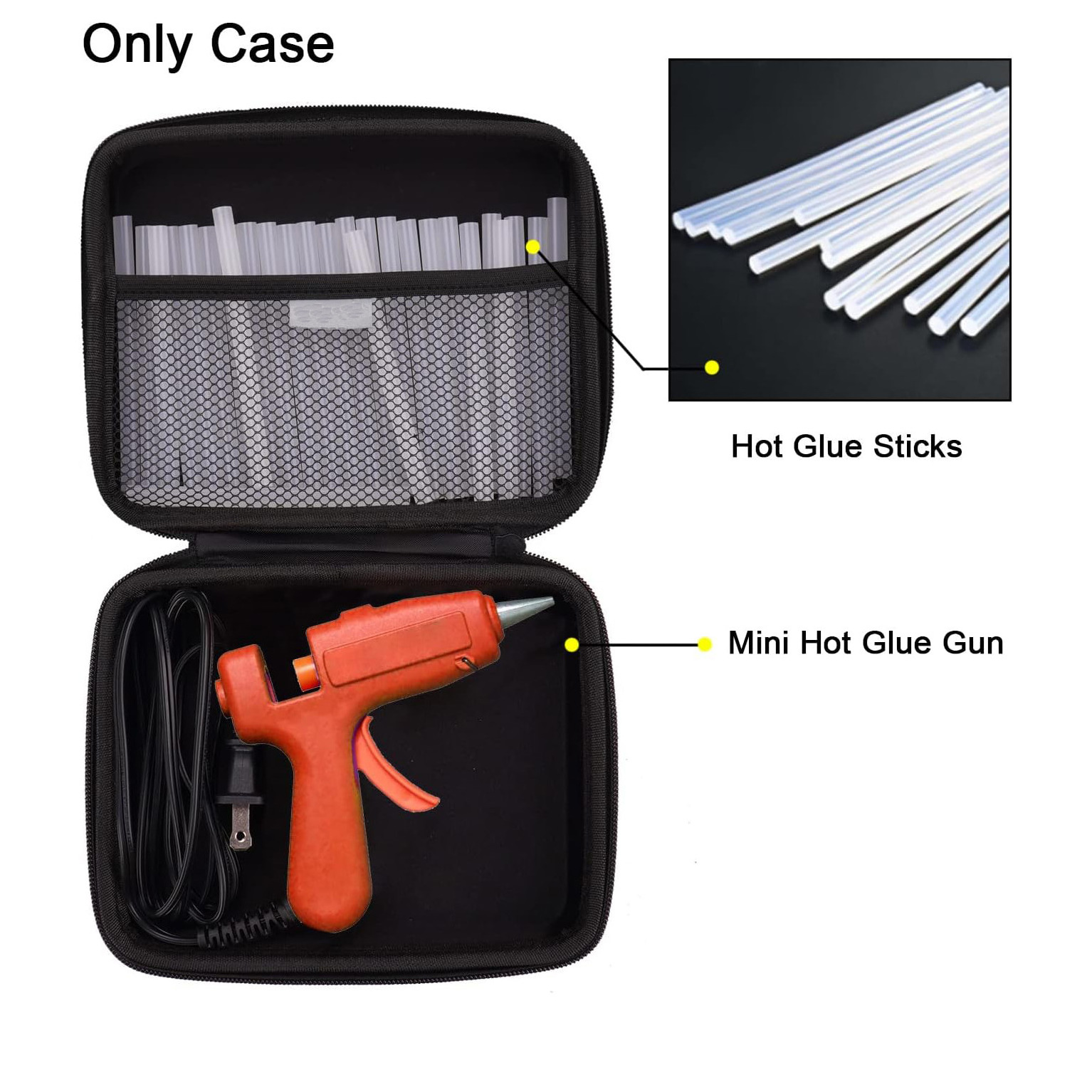 Hot Glue Gun Molding Carrying Packing Zippered Eva Tool Case