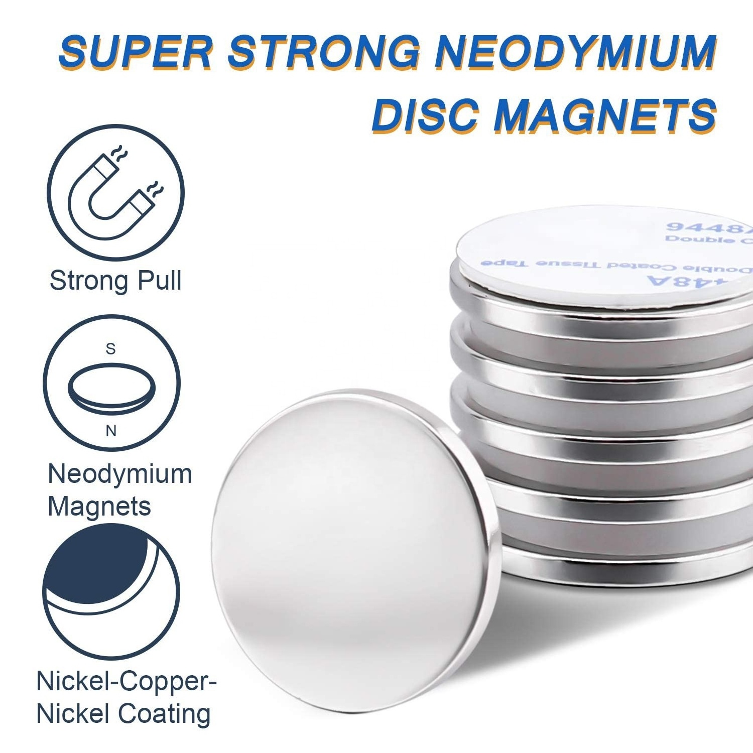 High Quality N52 N42 Strong Thin Neodymium Magnet N52 Disc Magnet Round Magnet