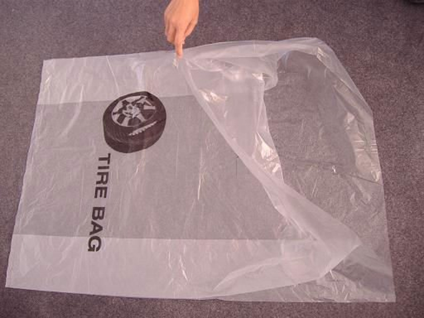 Plastic tires packaging bag gusseted poly bags for tyre tire