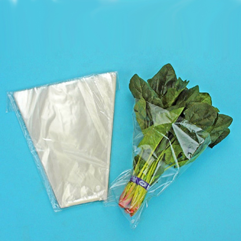 Plastic food packaging opp cello micro perforated bag resealable cellophane breathable bread bags for fresh vegetable