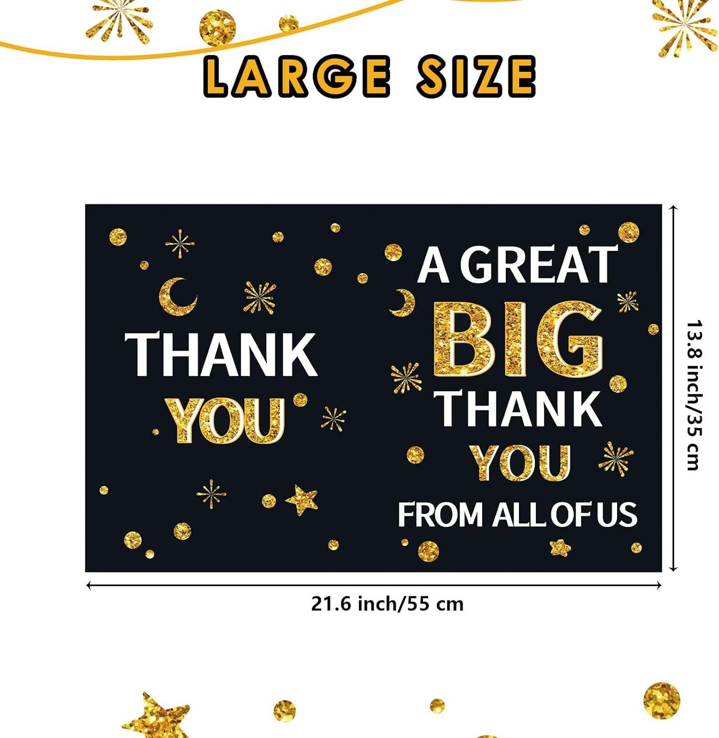 Large Thank You Card, 13.8 x 21.6 Inch Jumbo Thank You Card, A Great Big Thank You Card with Enelope, Giant Appreciation Greet