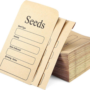 Custom Small Mini Self-Seal Printable Seed Saving Eco Brown Kraft Paper Packet Envelope For Coin Seed Stamps Or Small Parts