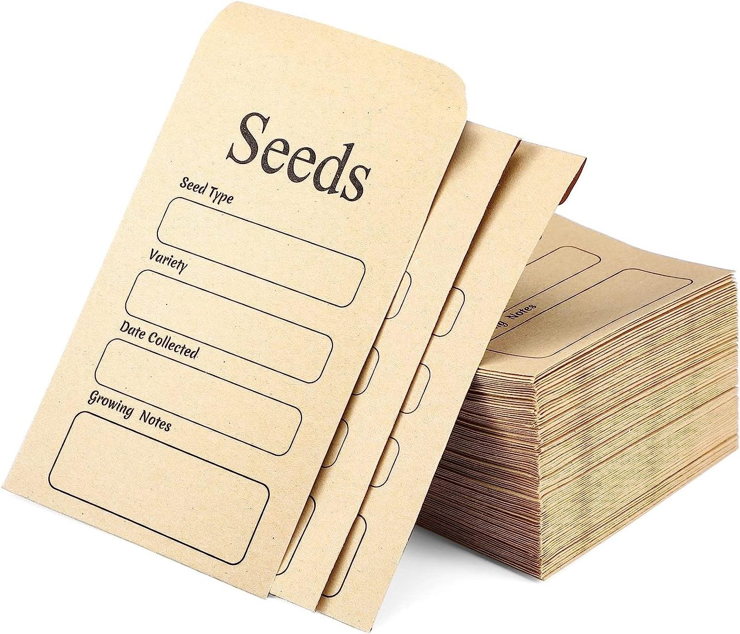 Custom Small Mini Self-Seal Printable Seed Saving Eco Brown Kraft Paper Packet Envelope For Coin Seed Stamps Or Small Parts