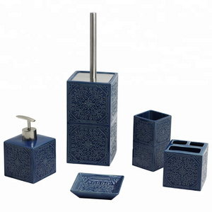 BX Group ceramic luxury home bathroom accessories set with engraving pattern