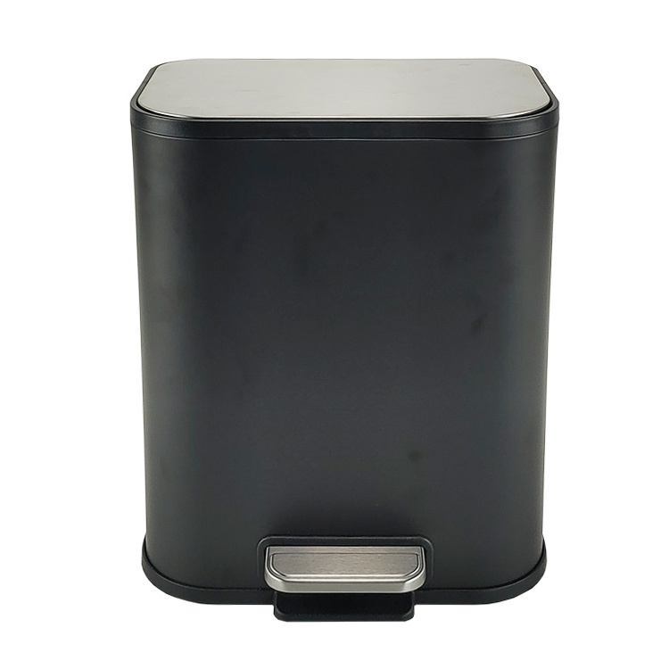 BX metal black rectangular trash bin for kitchen food waste bin garbage can