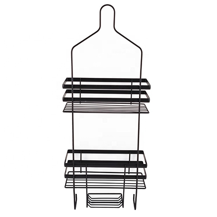 BX bathroom black powder coated shower caddy hanging, bathroom caddy