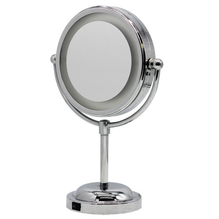 BX high quantity vanity LED round folding 5x magnification makeup mirror with suction cup