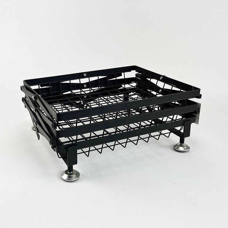 BX bathroom black powder coated shower caddy standing, bathroom extendable 3 tiers storage rack