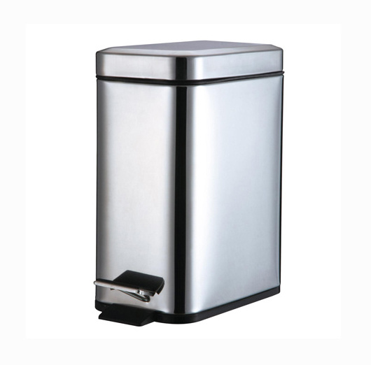 BX customize color 5L rectangular dustbin stainless steel pedal bin trash can waste bin dust bin for indoor