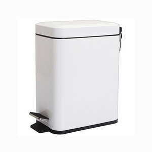 BX customize color 5L rectangular dustbin stainless steel pedal bin trash can waste bin dust bin for indoor