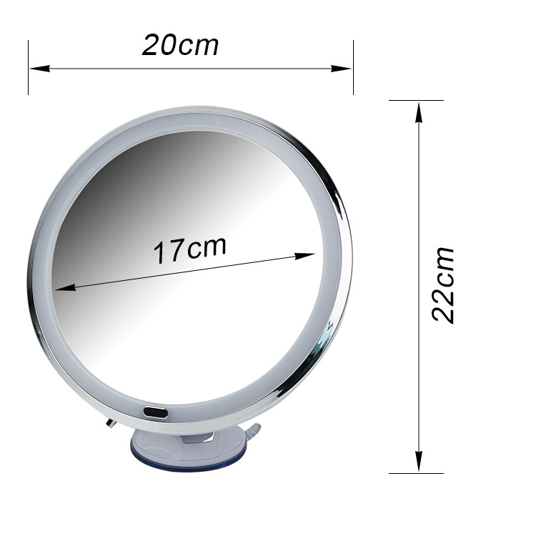 BX high quantity vanity LED round folding 5x magnification makeup mirror with suction cup