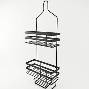 BX hanging shower caddy  black rustproof bathroom shelf with soap holder