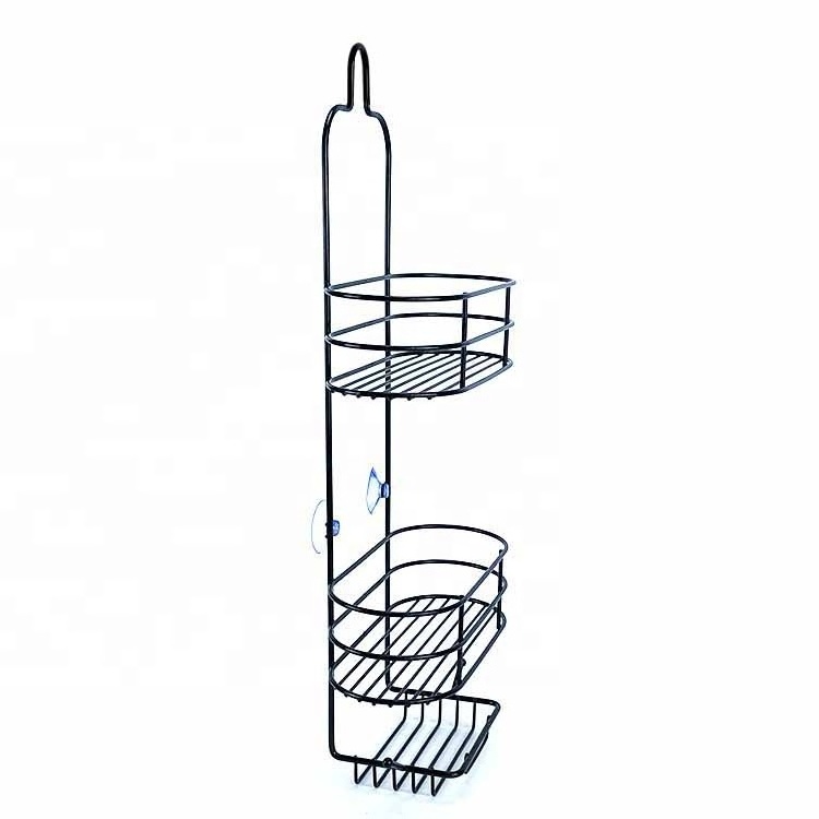 BX Group bathroom black steel wire wall mounted type storage rack bathroom shower shelf shower caddy