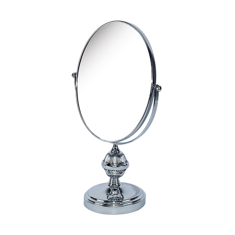 BX bronze plating metal oval makeup mirror table mirror double side magnification mirror